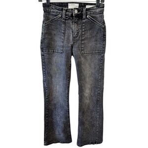 Cotton On Stretch Bootleg Jeans Black Utility Style Size 2